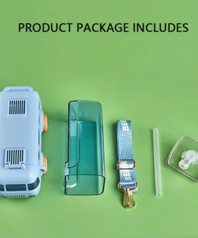 Bus Shape School Water Bottle | 500ml | With Strap | Cute & Leak-Proof | Random Color