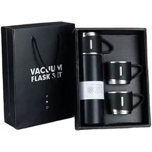 3 Cup 500ML Double-Layer Stainless Steel Vacuum Flask Set | Hot & Cold | Travel Thermos