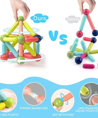 25 Pcs Magnetic Building Blocks Set | STEM Educational Rods & Balls Toy for Kids