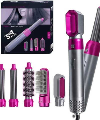 5-in-1 Electric Hair Dryer Brush Kit | Blow Dryer, Straightener, Curler & Volumizer Styling Tool
