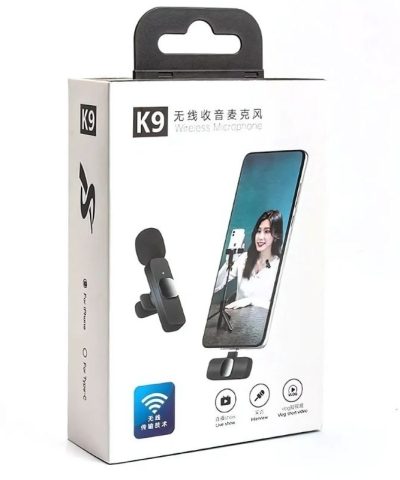 K9 Wireless Lavalier Microphone | Plug & Play Type-C & iOS Mic with Noise Reduction