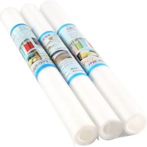 Anti-Slip Fridge & Shelf Mat | Waterproof Washable Liner for Kitchen Drawers Cabinets | White