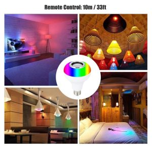 2-in-1 Smart LED Bulb + Bluetooth Speaker | RGB Light + Remote Control