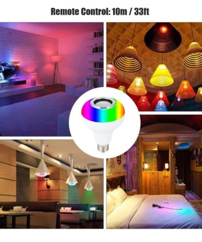 2-in-1 Smart LED Bulb + Bluetooth Speaker | RGB Light + Remote Control