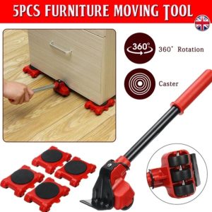 5-in-1 Heavy Furniture Mover Tool Set with Lifter & 360° Rollers