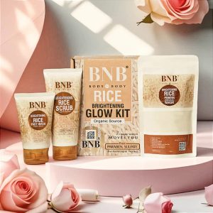 BNB Rice Extract Bright & Glow Facial Kit | 3-in-1 Whitening, Brightening & Hydrating Skincare