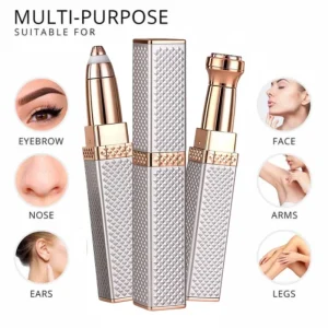 2-in-1 Flawless Facial Hair Remover & Eyebrow Trimmer | USB Rechargeable, Painless & Portable