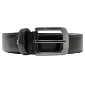 Black Imported Belt | Premium Matt Finish Strap with Elegant Metal Buckle for Formal & Casual Wear
