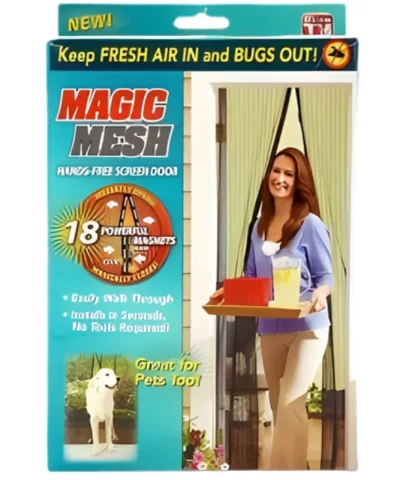 Hands-Free Retractable Magnetic Door Mesh | Magic Mesh Screen Door with Magnetic Closure