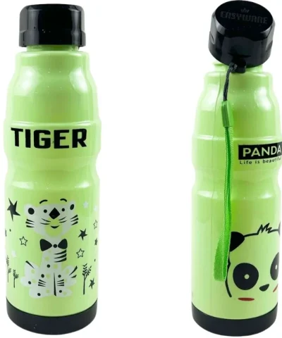 Kids Water Bottle 650ml | Cute Minions Panda Rabbit Design | Leak-Proof BPA Free | Random Color