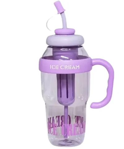 Ice Cream Water Bottle with Straw & Tea Infuser | 1400ml  |  | Large Capacity Gym & Summer Drink Bottle | Random color