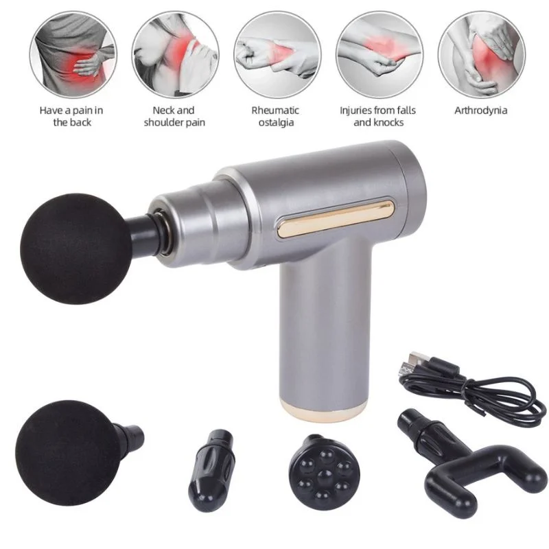 Deep Tissue Muscle Massage Gun | Fascia Relaxation Massage Gun with 6 Speed Levels & 4 Massage Heads | Random Color
