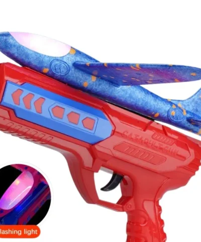Catapult Gun Aircraft Toy for Kids | Foam Airplane Launcher Glider Flying Toy 2-in-1