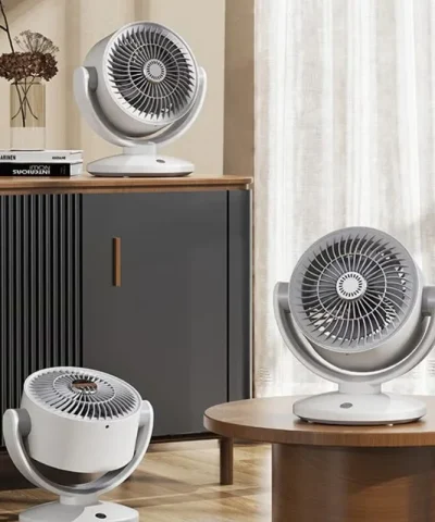 Oscillating Desktop Circulating Fan FT-905 | Rechargeable Mini Table Fan with LED Display & 3 Speeds