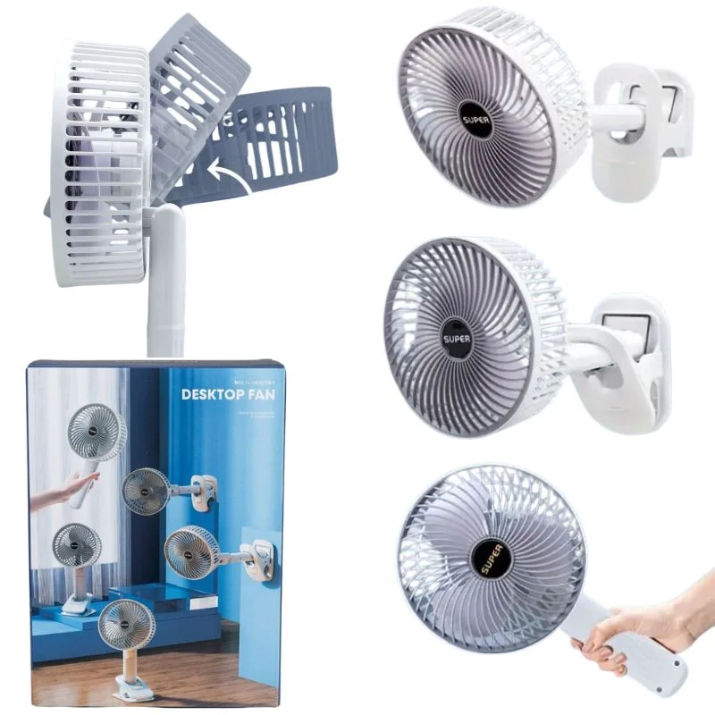 Rechargeable 3-in-1 Clip Fan | Handheld, Desktop & Wall Mounted Portable Fan with 3 Speed Modes - Image 7