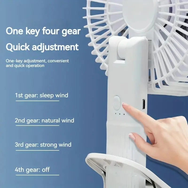 Rechargeable 3-in-1 Clip Fan | Handheld, Desktop & Wall Mounted Portable Fan with 3 Speed Modes - Image 5