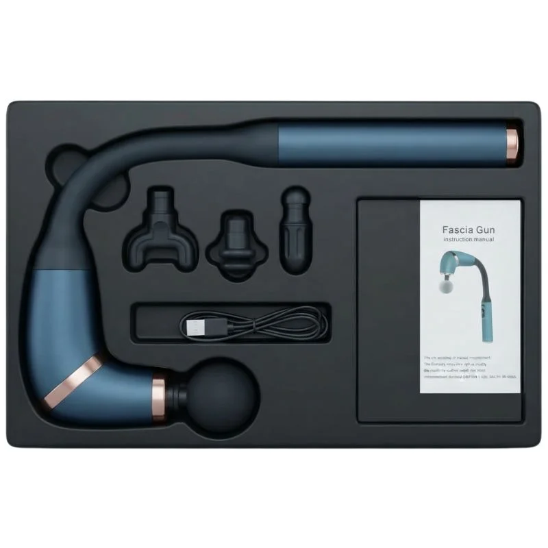 Long Handle Fascial Gun Massager | Model: BLD-339 | Rechargeable Massage Gun with 4 Interchangeable Heads | Full Body Muscle Relaxation - Image 2