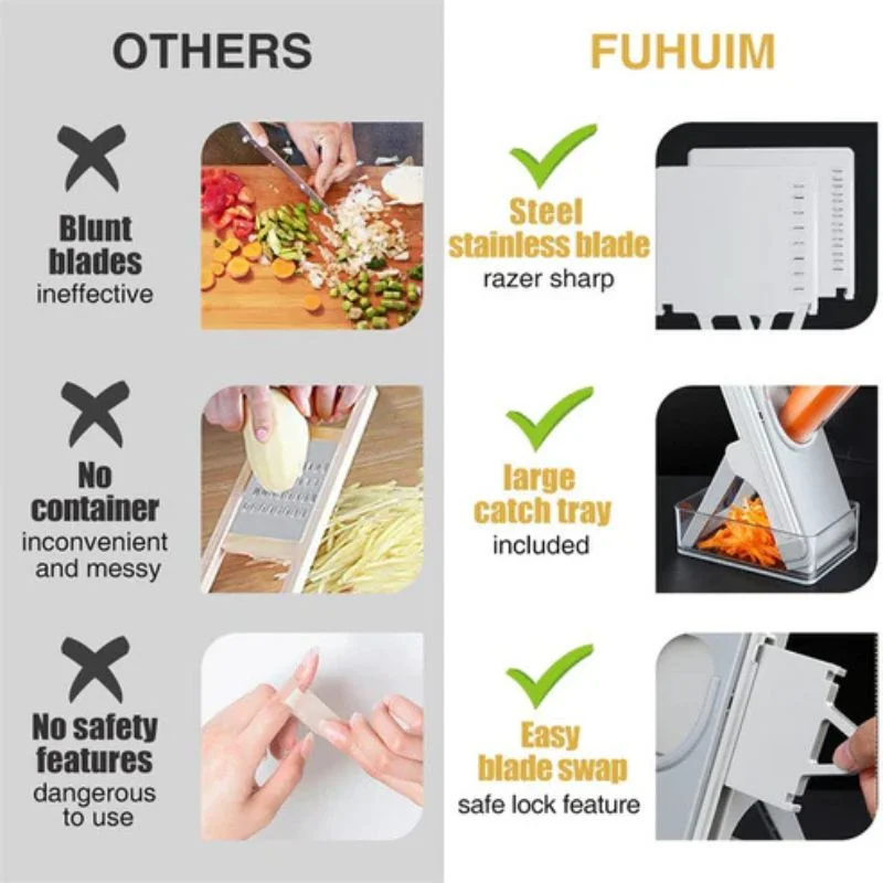 Brava Spring Vegetable Slicer Chopper | Manual Mandoline Cutter / Grinder | Multi-Function Fruit & Vegetable Slicer - Image 9
