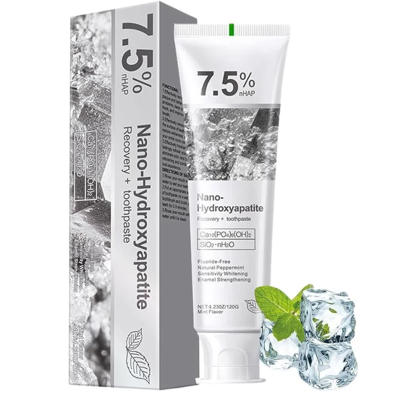7.5% Nano-Hydroxyapatite Toothpaste | Deep Cleaning & Advanced Enamel Protection | Fluoride-Free Mint Toothpaste for Sensitive Teeth | Fresh Breath & Daily Oral Care