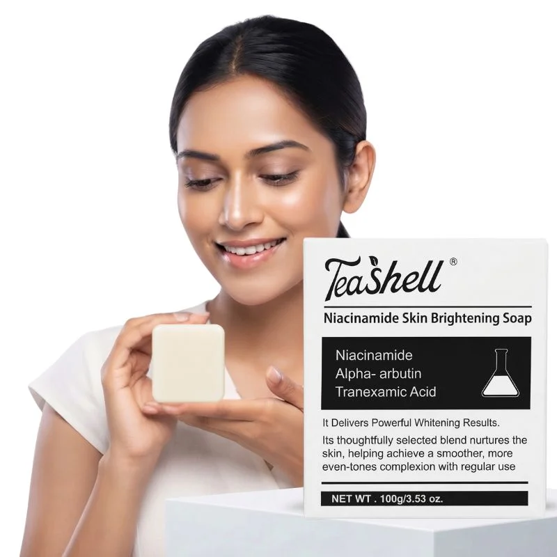 TeaShell Niacinamide Skin Brightening Soap | Face & Body Brightening Bar with Niacinamide, Alpha Arbutin & Tranexamic Acid | Deep Cleansing Formula | For Men & Women | 100g - Image 4