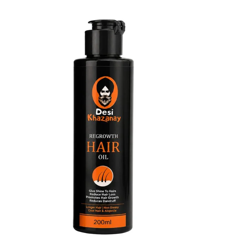 Desi Khazanay Regrowth Hair Oil | Herbal Hair Growth Oil with 25+ Herbs, Cold-Pressed Oils & Essential Oils | Scalp Nourishment & Hair Care | For Men & Women - Image 3