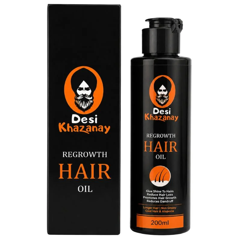 Desi Khazanay Regrowth Hair Oil | Herbal Hair Growth Oil with 25+ Herbs, Cold-Pressed Oils & Essential Oils | Scalp Nourishment & Hair Care | For Men & Women - Image 4