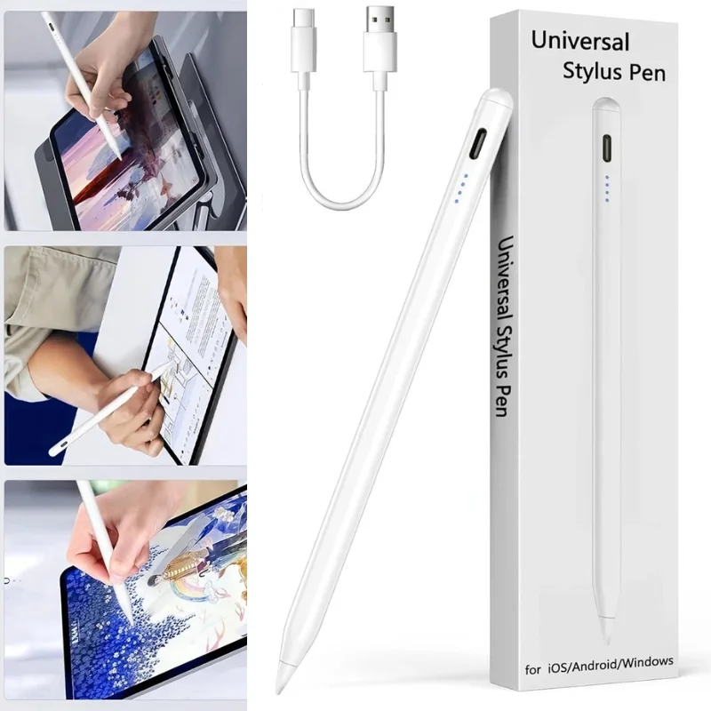 Universal Rechargeable Stylus Pen for Touchscreen Devices | Magnetic Stylus with High-Precision Tip | USB Type-C Charging | Compatible with iPad, Android & Tablets - Image 2