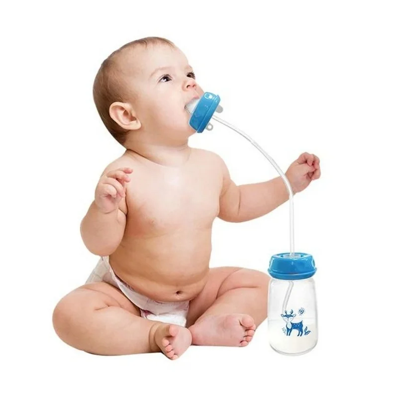 Hands-Free Baby Feeding Bottle | BPA-Free Anti-Colic Baby Feeder with Silicone Straw | Leak-Proof Standard Neck Bottle |240ML - Image 6