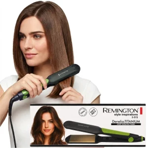 REMINGTON S-515 Hair Straightener & Curler | Deep Keratin Fixing  | Deneliss Titanium | Adjustable Temperature | For All Hair Types