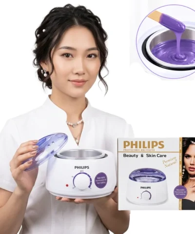 Philips professional Wax Melting Machine for Hair Removal |  Model FJF508-1 | Electric Wax Warmer with 2 Aluminum Pots | Adjustable Temperature Control up to 80°C | 100W