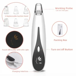 Rechargeable Blackhead Remover Vacuum Cleaner | Model FPLS-001 | Deep Pore Cleansing & Microdermabrasion Device
