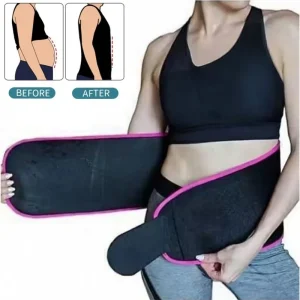 Waist Trimmer Belt for Men & Women | Adjustable Sweat Belt for Workout & Gym | Tummy Support & Body Shaper | Free Size | Pack of 1