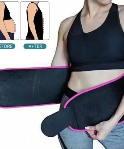 Waist Trimmer Belt for Men & Women | Adjustable Sweat Belt for Workout & Gym | Tummy Support & Body Shaper | Free Size | Pack of 1
